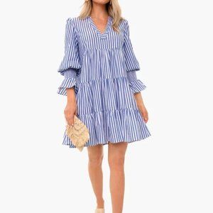 Blue and White Stripe Cotton Poplin Kenzo Dress - NWOT - S